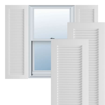 True Fit PVC, All Louver Louver Shutters, Unfinished, 14W X 102H